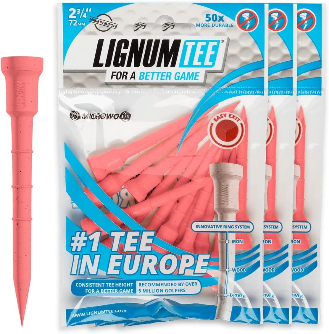 Lignum Tee - Classic Golf Tees - Flying Purple72mm - 12 Pieces/bag (3 ...