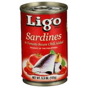 Ligo Sardines Red in Tomato Sauce with Chili Added, 5.5 oz Can