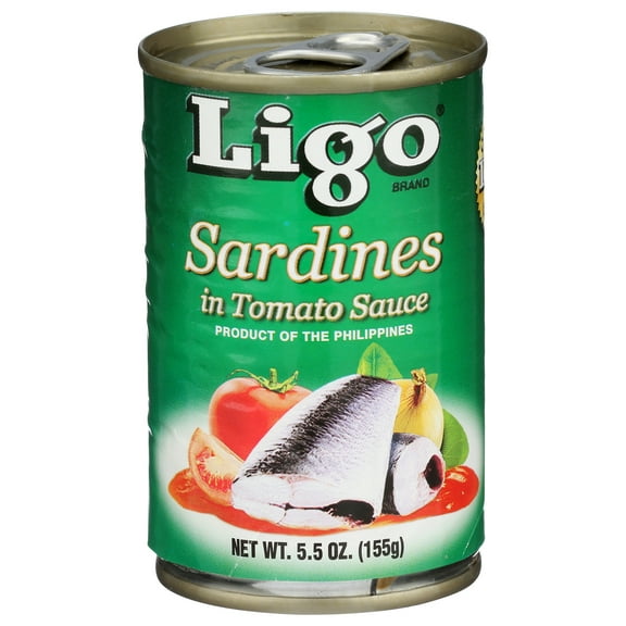 Ligo Sardines Green in Tomato Sauce, 5.5 oz Can