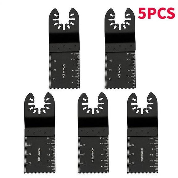 LigoWave 34mm Carbon Steel Coarse Cutter Saw Blades Bi-metal Straight Wood Mix Oscillating Multitool Power Tool Kit 5PCS