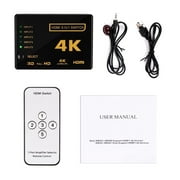 LigoWave 5 In 1 HDMI Splitter Hub Switch Adapter Cable 4K Ultra HD 3D for PS3 HDTV,Black