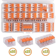 LigoWave 75Pcs/Set PCT412 PCT413 PCT415 Electrical Connectors Wire Block Clamp Terminal Cable Reusable Mini Quick Home Wire Terminal Connector,Orange