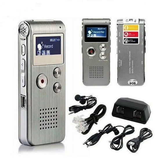 LigoWave 8GB Digital Audio Voice Sound Recorder Rechargeable Dictaphone Mini Recording pen MP3 Player