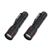 LigoWave USB Rechargeable Flashlight Super Bright Box Torch Tactical Light,Black 2Pack