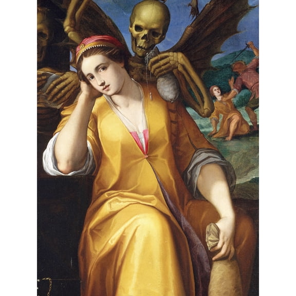 Ligozzi Allegory Avarice Skeleton Death Painting Extra Large XL Wall Art Poster Print