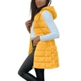 thumbnail image 1 of Liguh Winter Coats for Women Quilted Vests for Women 2025 Womens Vests Fashion Casual Long Puffer Vest Women Womens Winter Vest Winter Jacket Puffer Jacket Womens Yellow L, 1 of 10