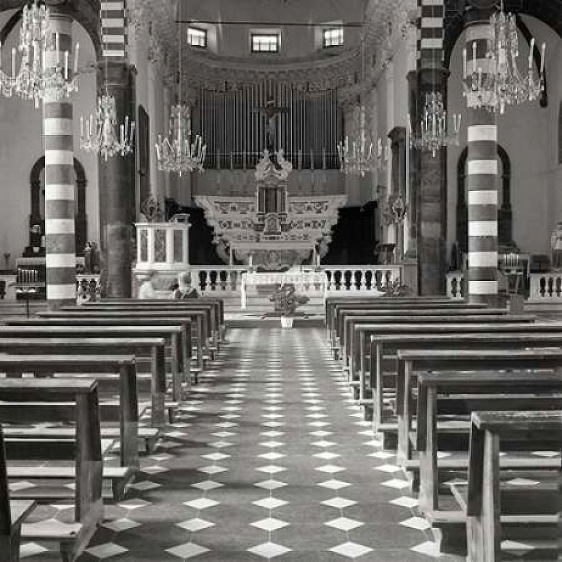 Liguria Church Interior - 1 Canvas Art - Alan Blaustein (24 x 24)