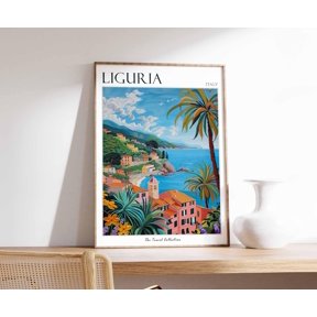 Liguria Italy Travel Italian Riviera Poster , Poster Print Only