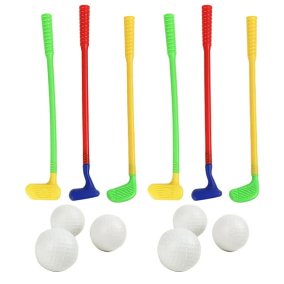 Lihe 2 Sets of Children Golfs Kit Plastic Golf Club and Ball Set Random Color