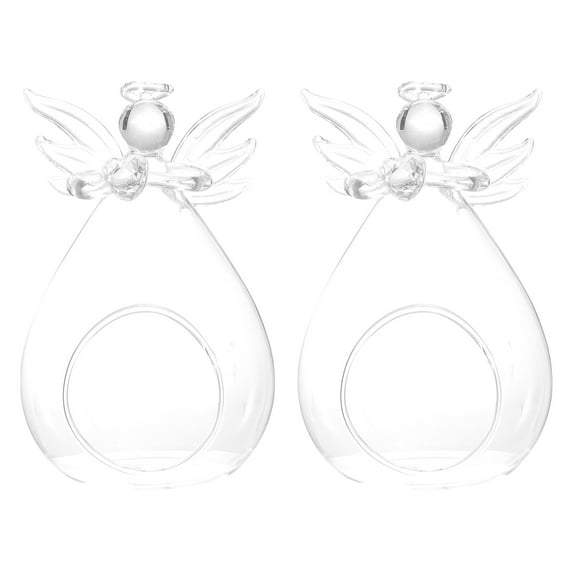 CATIEBYE Clear Glass Vase Beautiful Exterior Design for Storage Use 2Pcs