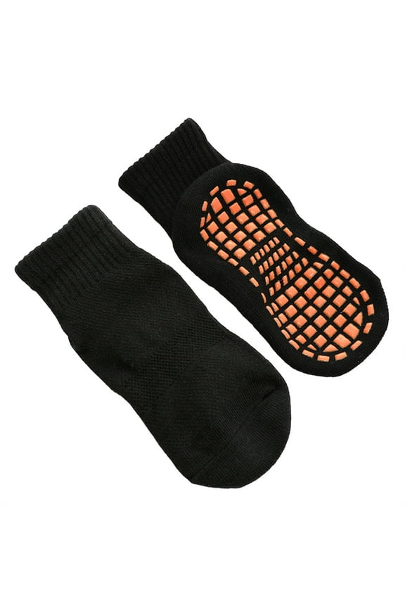 Lihe 3 Pairs Non-slip Floor Socks Practical Children Cotton Trampoline Sock Dispensing Sports Socks for Kids-S Size (Black, Fit for 1-4 Years Old)