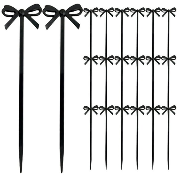 Lihe 30pcs Fruit Picks Decorative Food Picks Bow Design Cocktail Picks Disposable Picks