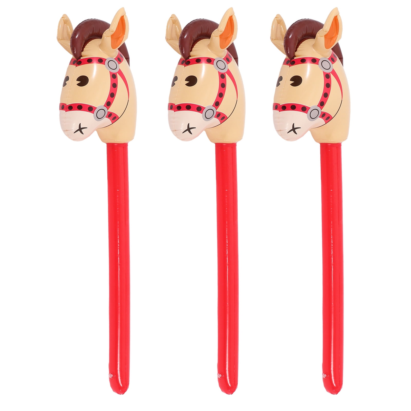 Lihe 3Pcs Inflatable Horse Inflatable Stick Themed Birthday Party
