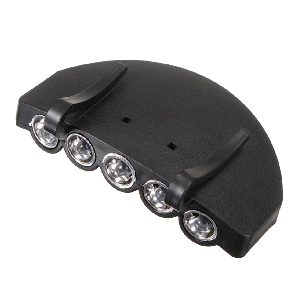 Lihe 5 LED Clip-On Hat Light Lamp Headlamp for Fishing Hiking Camping Hunting Outdoor Flashlight Torch (Black)