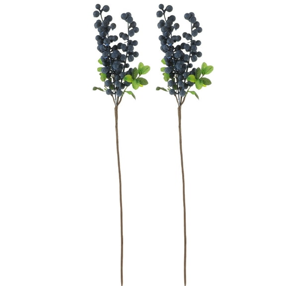 LiheShen 2pcs Fake Blueberries Branches Artificial Blueberry Stems Craft Wedding Decorations