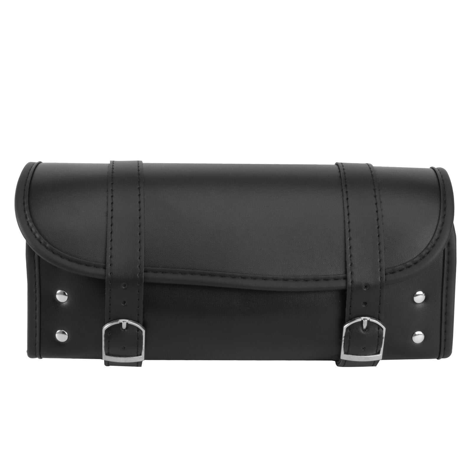 LiheShen Leather Electrombile Bag Motorbike Bag Handlebar Hanging Pack Saddle Pack Riding Bag (Black, Metal Button)