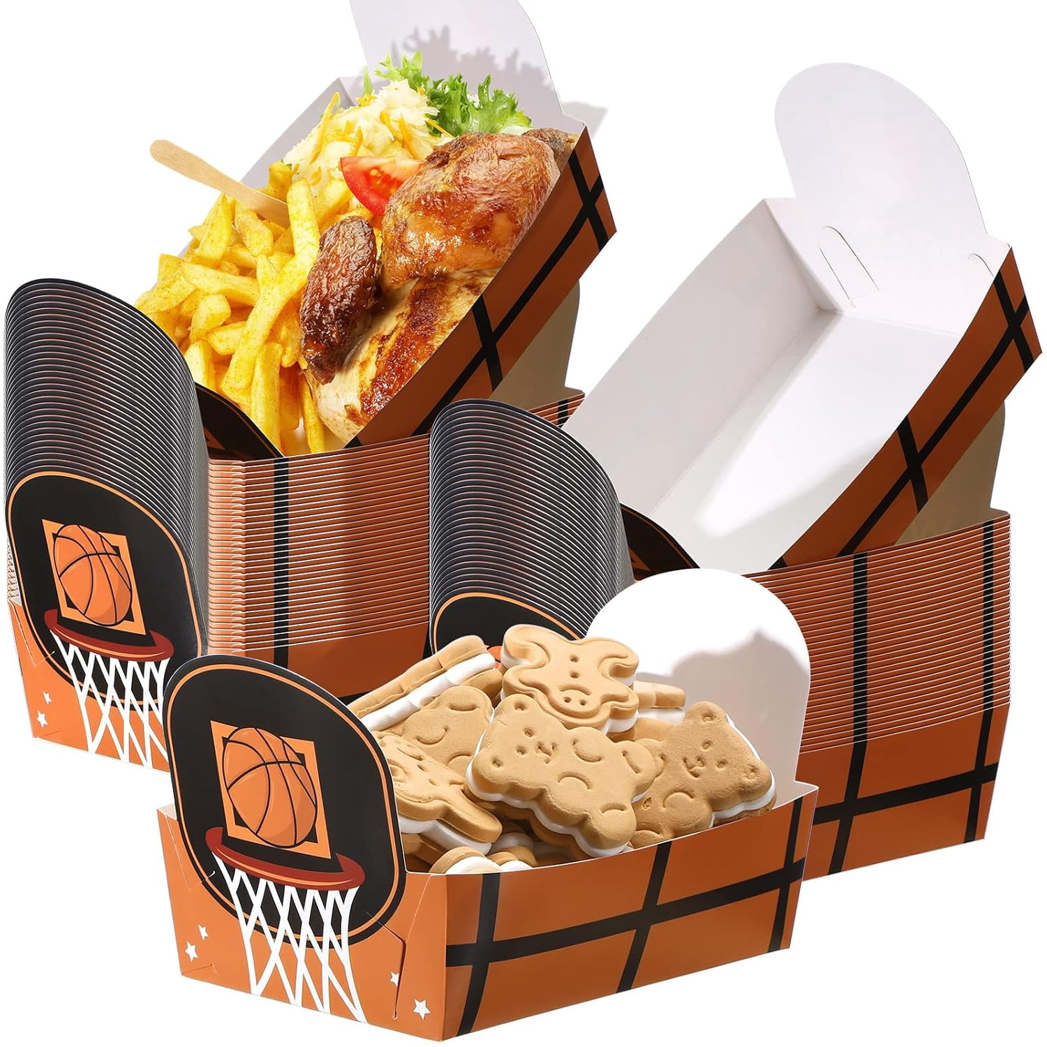 Gejoy 100-Pack Shark-Themed Disposable Food Trays – Perfect For Parties, Nachos, Hot Dogs & Snacks - View #2