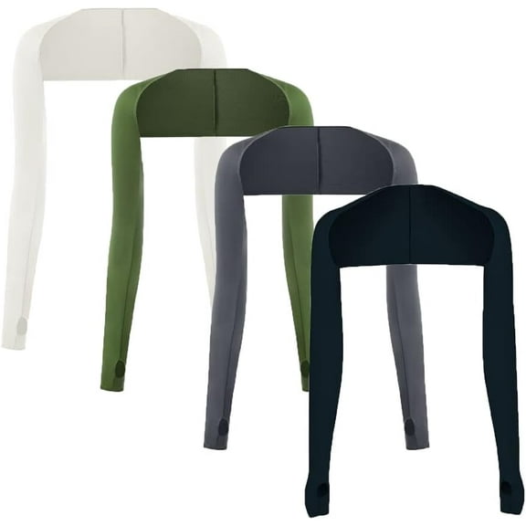 Liho 4pack Cooling Shawl, Summer Sunscreen Shawl Arm Sleeve Outdoor for Golfing, Driving, Riding, Fishing, ect White A605