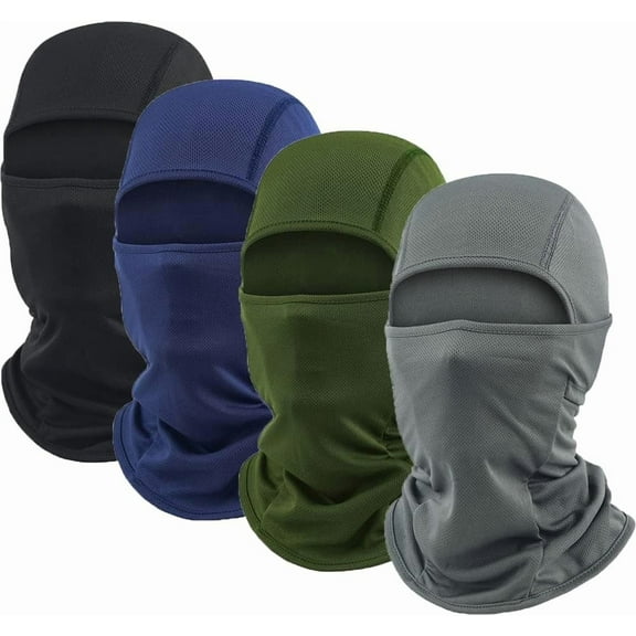 Liho Balaclava Face Mask, 4PCS Ski Mask for Men Women, Cold Weather Face Cover, Sun UV Protection Breathable Windproof Balaclava Hood Tactical Neck Warmer for Hunting Cycling Snow A605