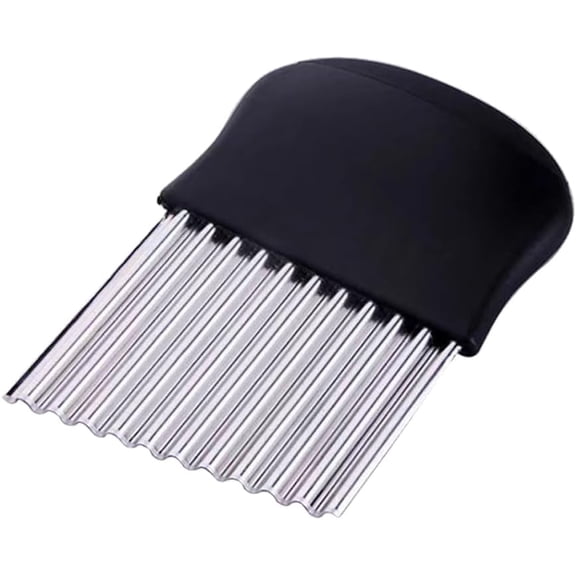 Liho Crinkle Cutter with Stainless Steel, Potato Vegetable Fruit Slicer, Large French Fries Cutter, Wavy Chopper Cutter, for Potato, Carrots, Cucumber, Waffle Shape A605