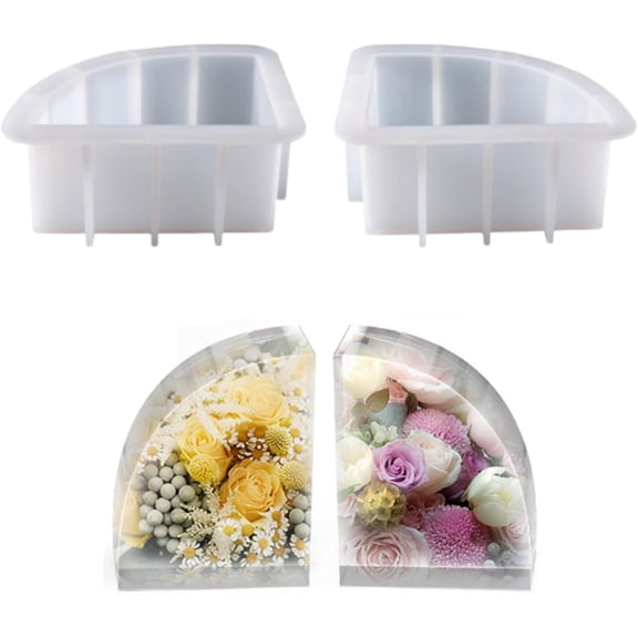 Liho Large Resin Molds,Bookend Resin Molds,Large Geode Book Organize Resin Molds Silicone,Crystal Epoxy Deep Resin Molds,Epoxy Resin Molds for Flowers Preservation,Bookends DIY(Sector) A605