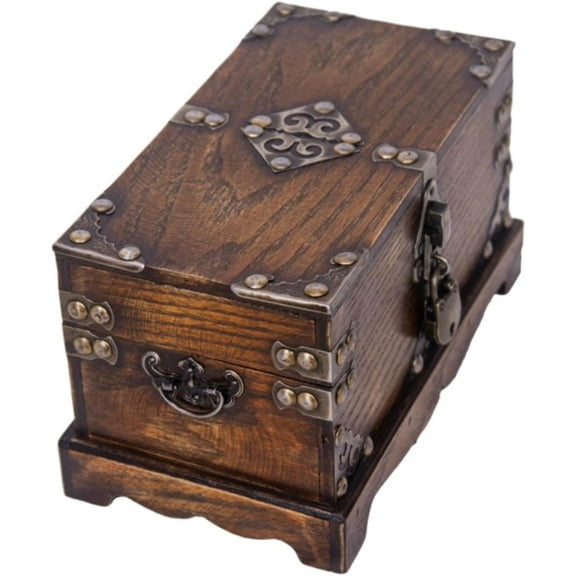 Liho Storage Chest Pirate Treasure Chest Stable Creative Lockable Antique Treasure Chest for New Year Weddings Thanksgiving A605