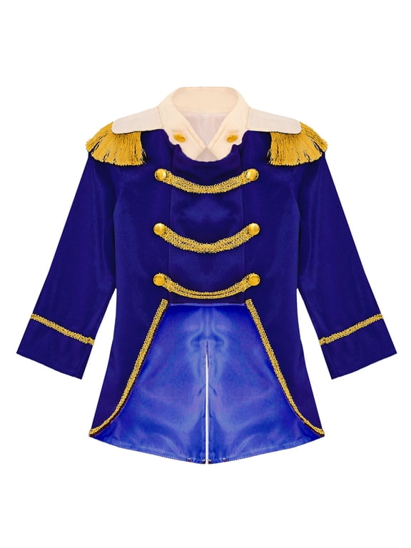 Baby Boys Medieval Royal Prince Tailcoat Jacket Tassel Long Sleeve Vintage Tuxedo Coat Royal Blue 12-18M