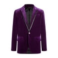 thumbnail image 1 of LiiYii Boys Formal Velvet Blazer Notch Lapel One Button Tuxedo Jacket Ring Bearer Outwear Dark Purple 10, 1 of 6