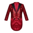thumbnail image 1 of LiiYii Boys Sequins Blazer Tuxedo Kids Suit Jacket Lapel Dress Coat Tailcoat Wedding Proms Party Outerwear Burgundy 12, 1 of 8