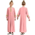 thumbnail image 1 of LiiYii Children Girl's Muslim Dress Liturgical Worship Costume Kaftan Maxi Gown Prayer Abaya Clothes Pink 10, 1 of 6