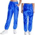 thumbnail image 1 of LiiYii Girls Boys Jazz Stage Performance Costume Shiny Hip Hop Street Dance Harem Pants Metallic Leggings Royal Blue 8, 1 of 6