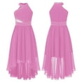 thumbnail image 1 of LiiYii Girls High Low Dress Halter Sleeveless Wedding Pageant Party Ruched Chiffon Formal Flower Pink 8, 1 of 6
