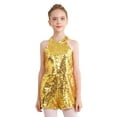 thumbnail image 1 of LiiYii Girls Jumpsuit Sleeveless Halter Neck Short Rompers Outfits Dance Prom One-Piece Jumpsuit Gold 10, 1 of 9