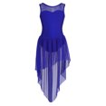 thumbnail image 1 of LiiYii Girls Lyrical Dance Dress Sleeveless High-Low Hem Tulle Skirt Leotard for Ballet Modern Blue 14, 1 of 7
