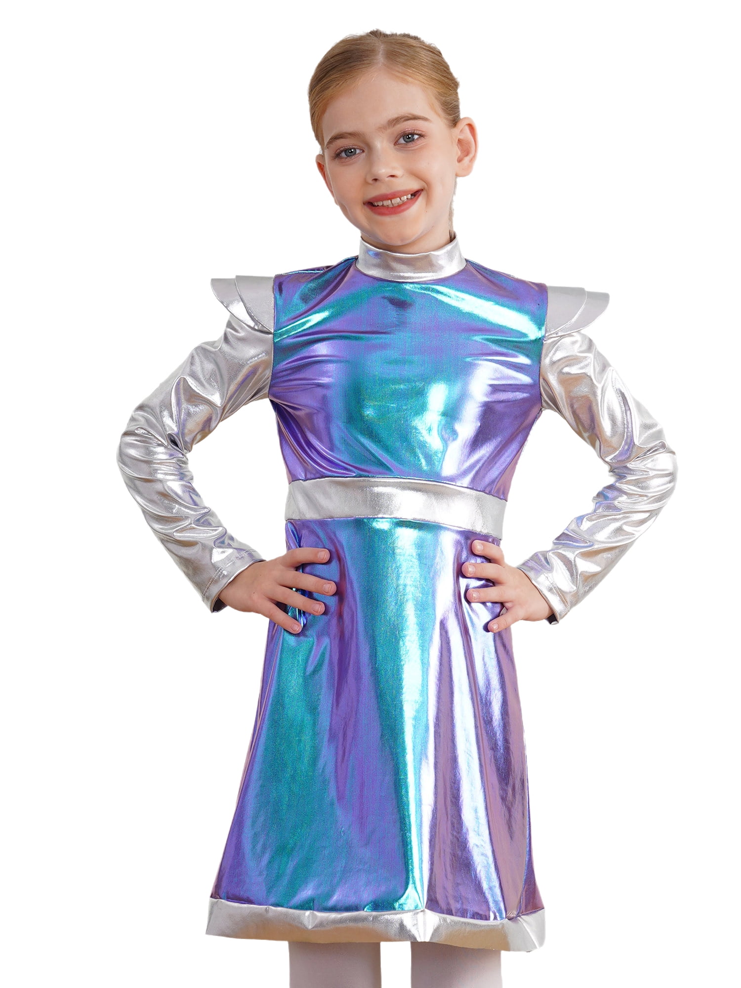 LiiYii Girls Space Alien Outfit Kids Astronaut Fancy Dress for Festival  Holiday Birthday Theme Party Blue 12 - Walmart.com