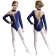 thumbnail image 1 of LiiYii Girls Sparkly Gymnastics Dance Leotard Athletic Bodysuit Figure Ice Skating Jumpsuit Ballerina Outfit Navy Blue 8, 1 of 7