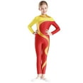 thumbnail image 1 of LiiYii Gymnastics Leotard for Girls Full Body Dance Unitard One Piece Figure Ice Skating Jumpsuit Yellow&Red 8, 1 of 7