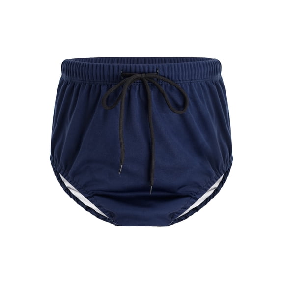 LiiYii Incontinence Briefs for Youth Waterproof Special Needs Swimwear for Pool & Beach Reusable Swim Diapers Navy Blue 10-12