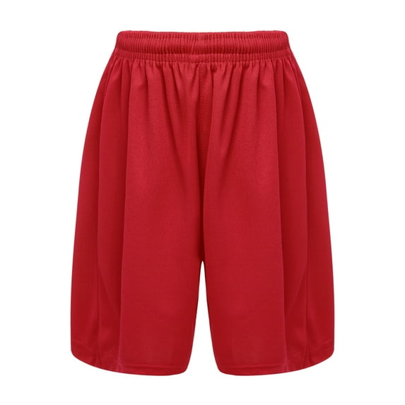 LiiYii Kids Basketball Mesh Shorts Boys Athletic Performance Booty Shorts Drawstring Boyshorts Red M