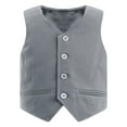 thumbnail image 1 of LiiYii Kids Boys 4-Button Formal Suit Vest Gentleman Wedding Prom Party Dress Waistcoat Gray 8, 1 of 5