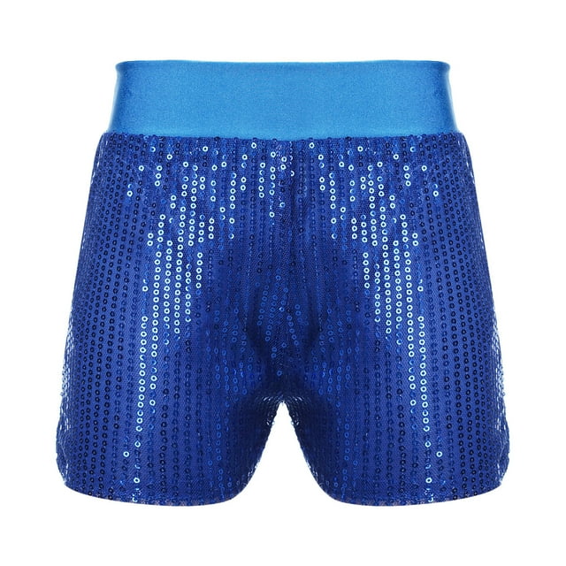 LiiYii Kids Girls Boys Glitter Sequin Dance Shorts Ballet Jazz Dance