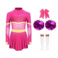thumbnail image 1 of LiiYii Kids Girls Cheer Leader Dance Outfit Cheerleading Skirt Set Stage Party Performance Dress Up Hot Pink A 16, 1 of 5