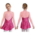 thumbnail image 1 of LiiYii Kids Girls Figure Ice Skating Dress Mesh Splice Rhinestones Tutu Skirted Leotard Dress for Competition Hot Pink 6, 1 of 6