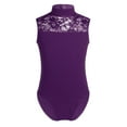 thumbnail image 1 of LiiYii Kids Girls Floral Lace Open Back Ballet Dance Leotard Sleeveless Active Skating Gymnastic Outfit Purple XL, 1 of 7