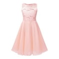 thumbnail image 1 of LiiYii Kids Girls Lace Sequins Sleeveless Party Dress Wedding Junior Bridesmaid Dress Flower Girl Dress Pearl Pink 8, 1 of 10