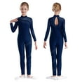 thumbnail image 1 of LiiYii Kids Girls One Piece Full Body Unitard Gymnastics Leotard Figure Skating Jumpsuit Romper Dancewear Navy Blue 10, 1 of 6