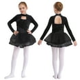 thumbnail image 1 of LiiYii Kids Girls Sequin Leotard Ballet Tutu Dress Lyrical Ballerina Outfit Modern Ballroom Dance Costume Black 12, 1 of 6