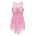 thumbnail image 1 of LiiYii Kids Girls Sequined Lyrical Ballet Dance Dress Sleeveless Cutout Back Irregular Tulle Skirt Pink 6, 1 of 7