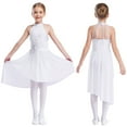 thumbnail image 1 of LiiYii Kids Girls Sleeveless Ballet Leotard Dress Irregular Tutu Skirt Latin Jazz Ballroom Dancing Costume Ivory 16, 1 of 6