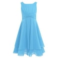 thumbnail image 1 of LiiYii Flower Girl Dress Kids Girls Sleeveless Wedding Evening Cocktail Party Dress Junior Bridesmaid Dress Light Blue 8, 1 of 7